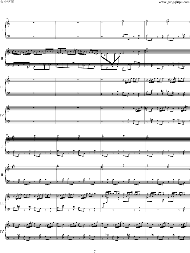 巴赫为四架钢琴写的钢琴协奏曲钢琴曲谱（图7）