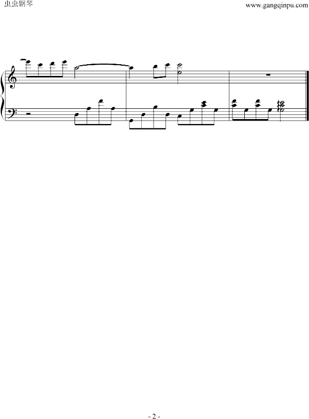Ending（不能说的秘密插曲）钢琴曲谱（图2）