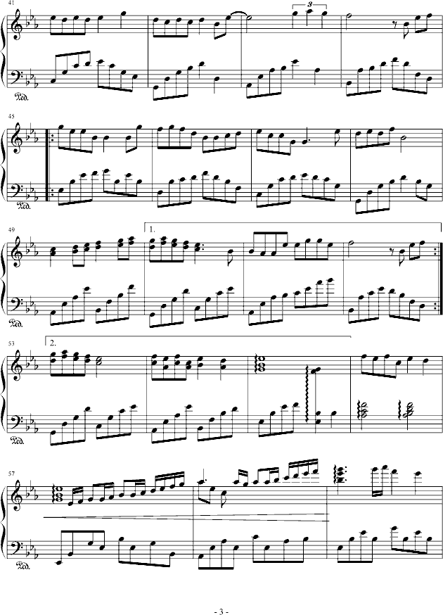 小酒窝钢琴曲谱（图3）