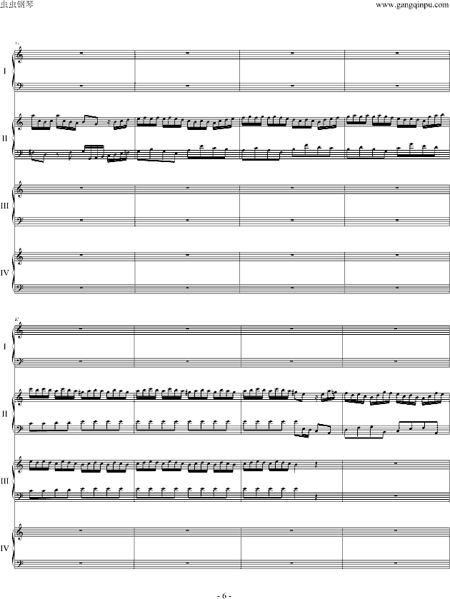 巴赫为四架钢琴写的钢琴协奏曲钢琴曲谱（图6）