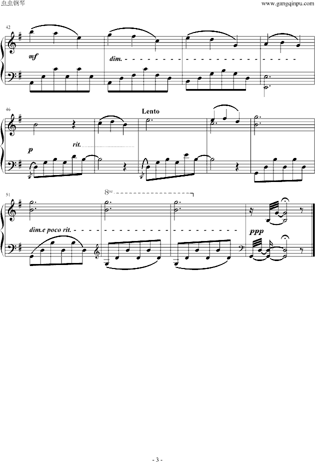 天鹅--圣桑（简易版）钢琴曲谱（图1）