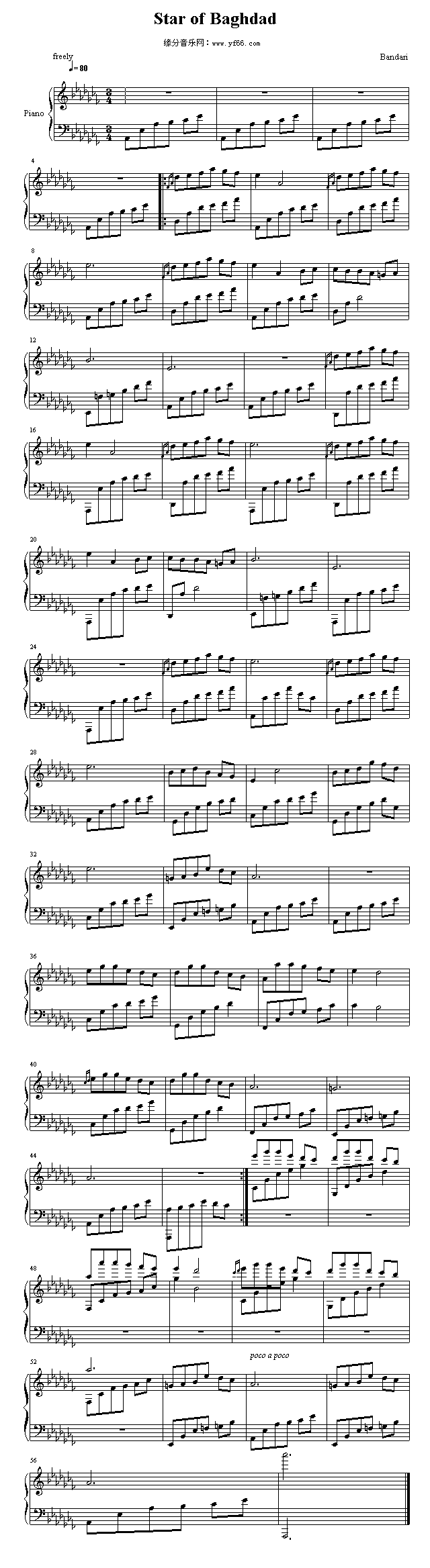 fsyy 03 Star Of Baghdad 巴格达之星钢琴曲谱（图1）