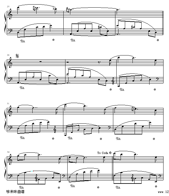 第二号夜曲-班得瑞钢琴曲谱（图3）
