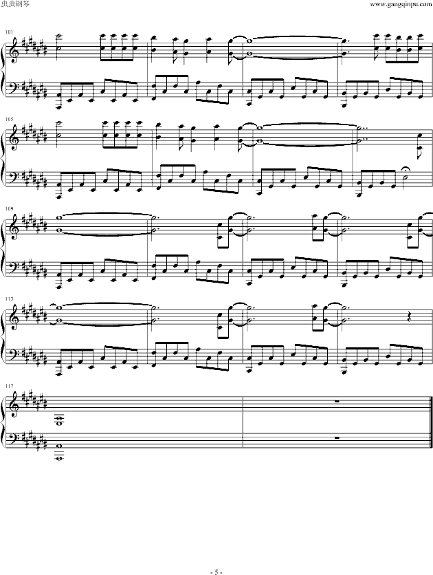 One钢琴曲谱（图5）