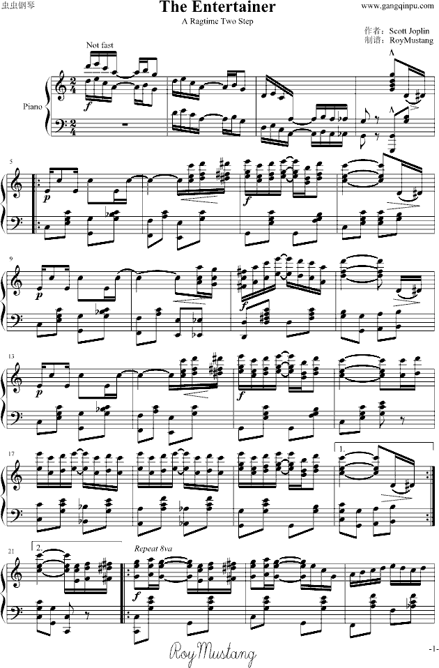 The Entertainer钢琴曲谱（图1）