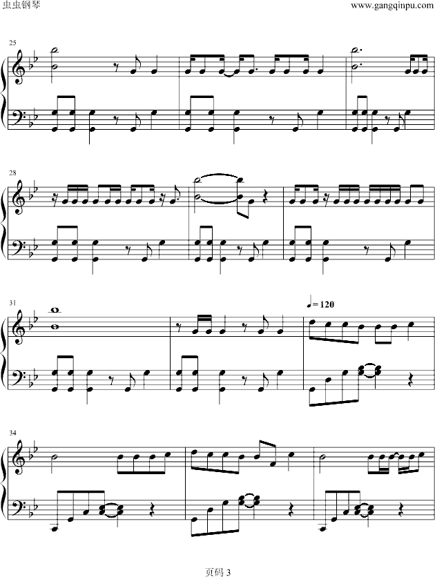 Rising sun钢琴曲谱（图3）
