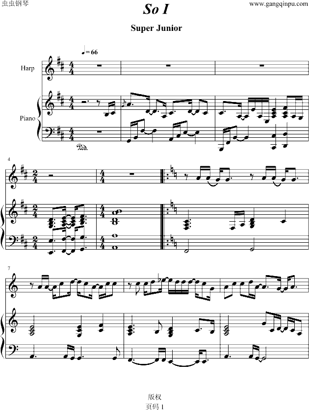 So I钢琴曲谱（图1）