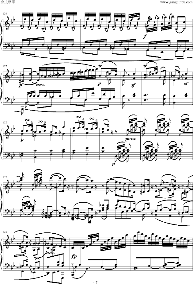 降B大调奏鸣曲钢琴曲谱（图7）