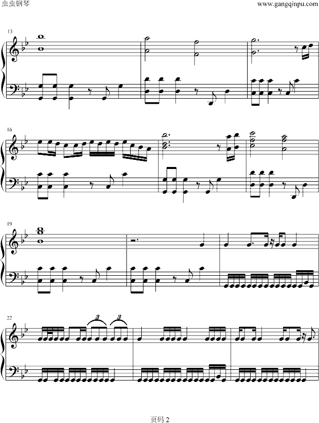 Rising sun钢琴曲谱（图2）