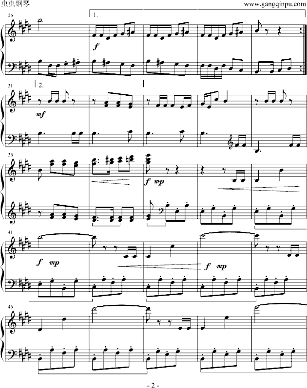 牧羊人钢琴曲谱（图2）
