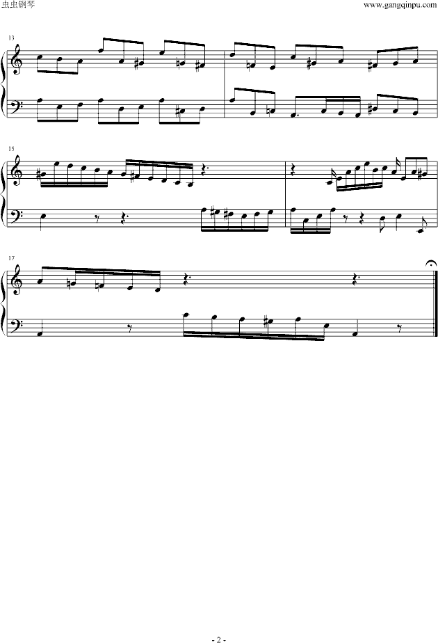 小赋格钢琴曲谱（图2）
