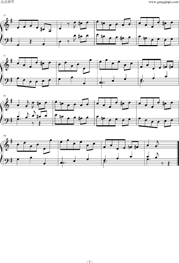 G大调小步舞曲钢琴曲谱（图3）
