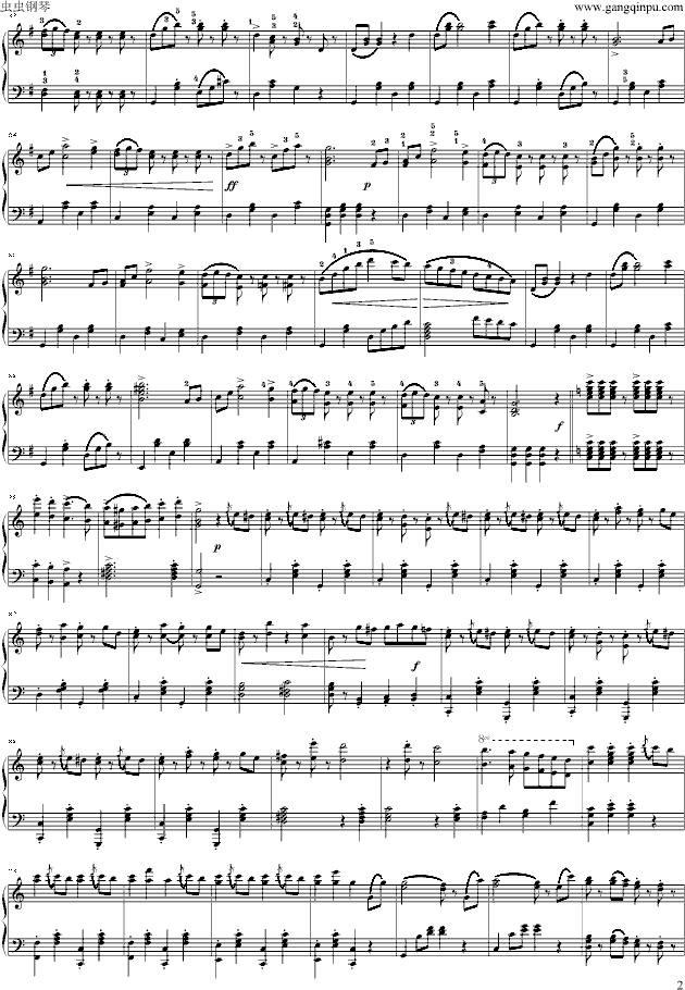拉德斯基进行曲_独奏版钢琴曲谱（图2）