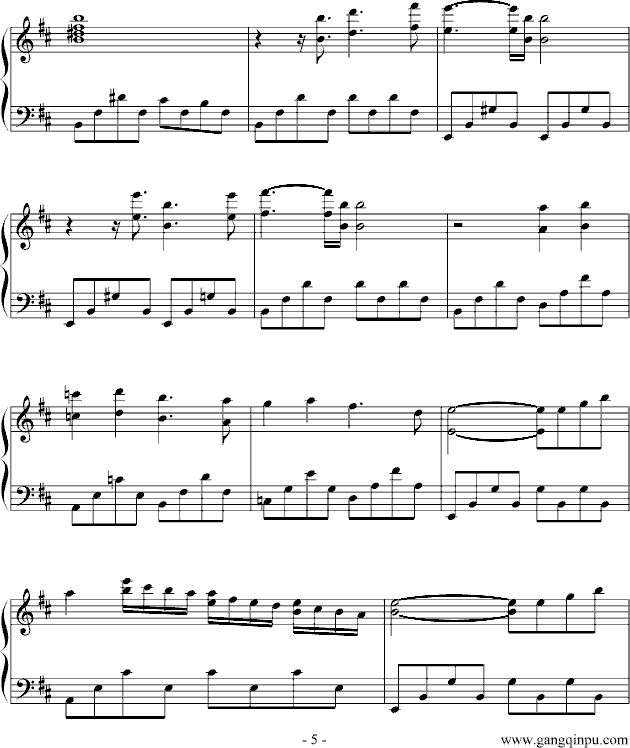 出埃及记-抒情版钢琴曲谱（图5）