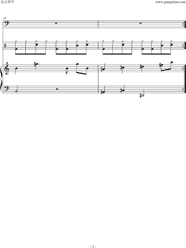 飞向别人的床钢琴曲谱（图3）