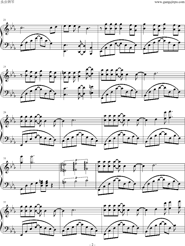 迷人的夜晚钢琴曲谱（图2）