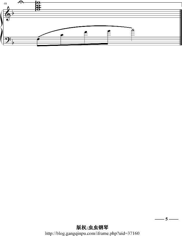 中国的早晨五点钟钢琴曲谱（图5）
