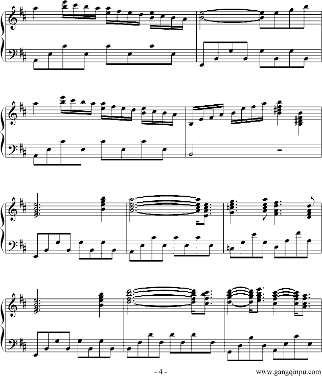 出埃及记-抒情版钢琴曲谱（图4）