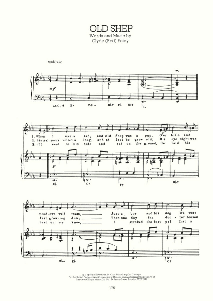 OLD SHEP钢琴曲谱（图1）