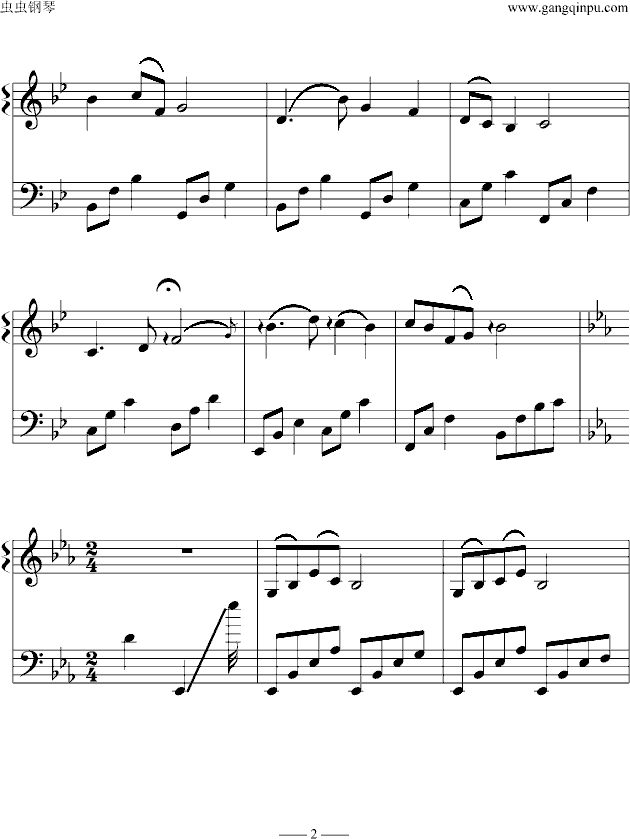 小燕子钢琴曲谱（图2）
