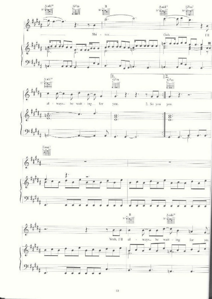 SHIVER钢琴曲谱（图5）