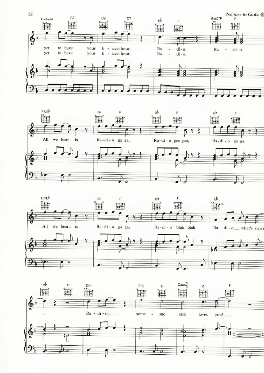RADIO GAGA钢琴曲谱（图4）
