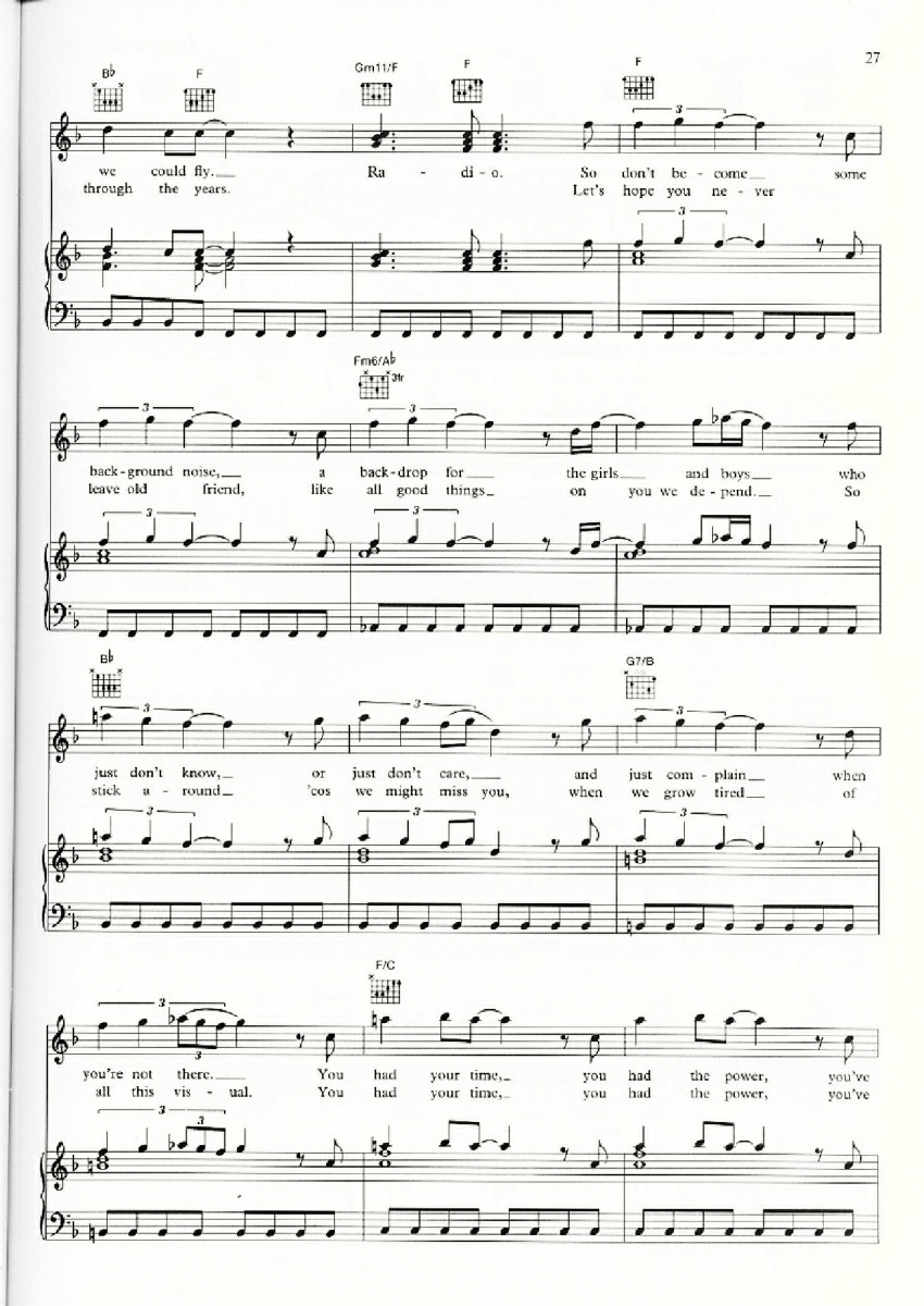 RADIO GAGA钢琴曲谱（图3）