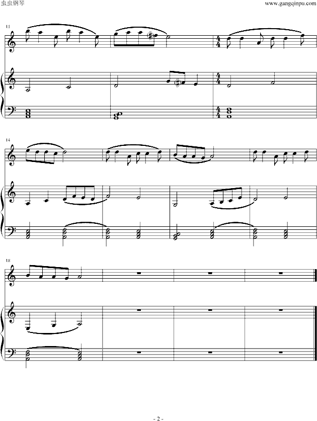 小草钢琴曲谱（图2）