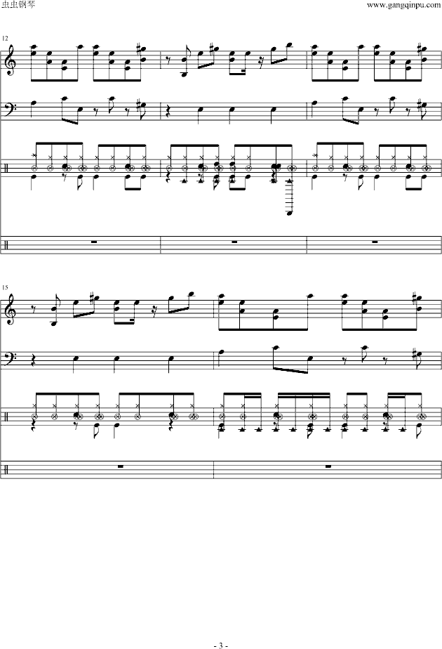 桑巴MAMBO探戈节奏钢琴曲谱（图3）