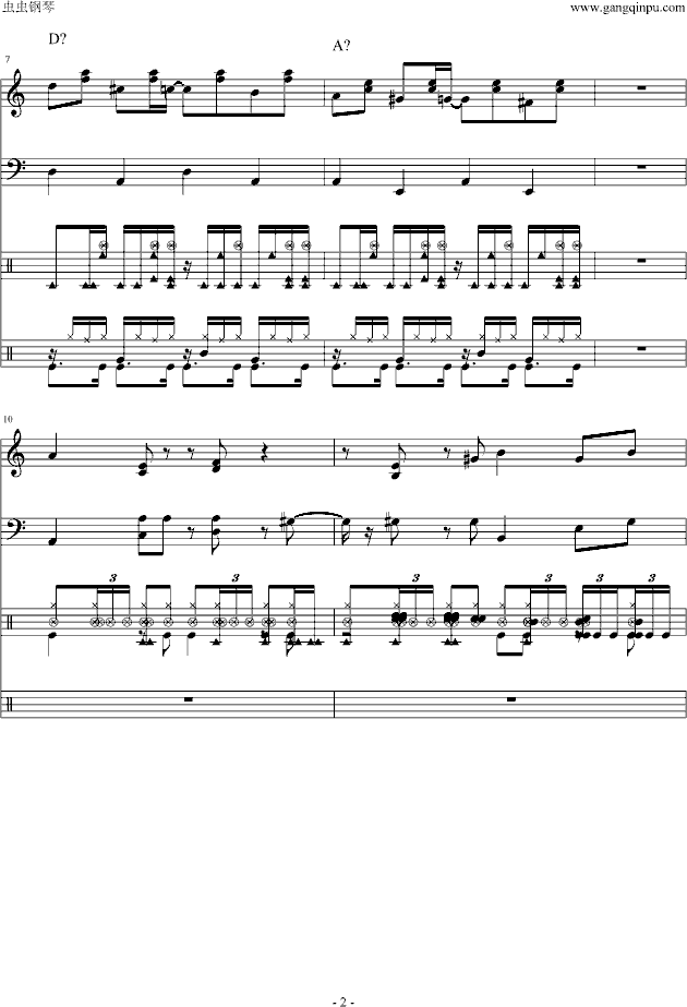 桑巴MAMBO探戈节奏钢琴曲谱（图2）
