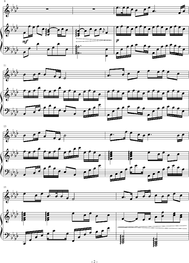 父亲钢琴曲谱（图2）