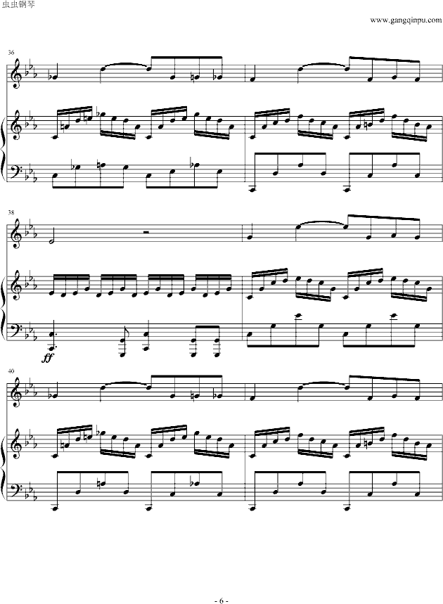 白色旋律钢琴曲谱（图6）