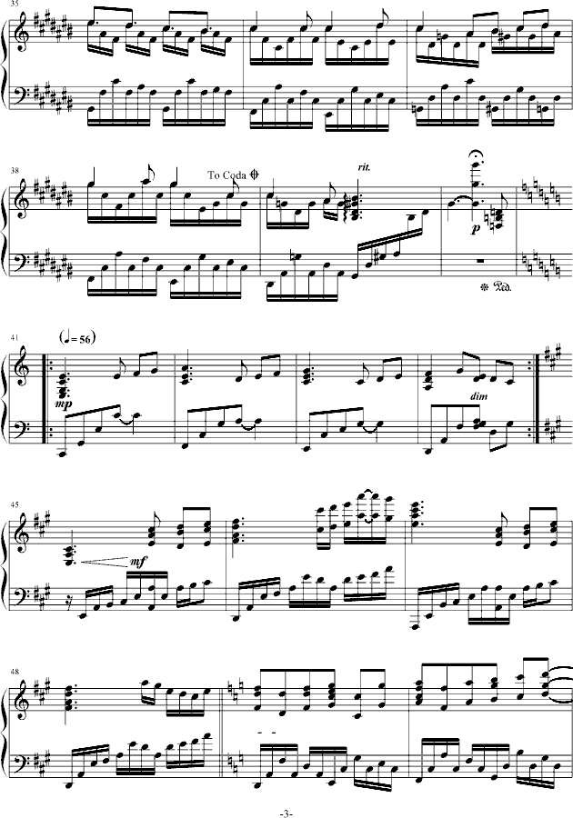 《交响情人梦》片头曲钢琴曲谱（图3）