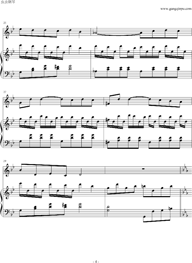 白色旋律钢琴曲谱（图4）