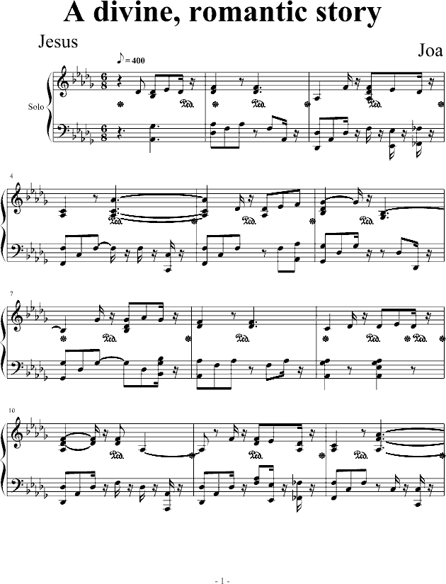 A divine. romantic story钢琴曲谱（图1）