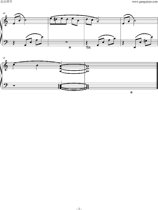 献给爱丽丝 (简化版)钢琴曲谱（图3）