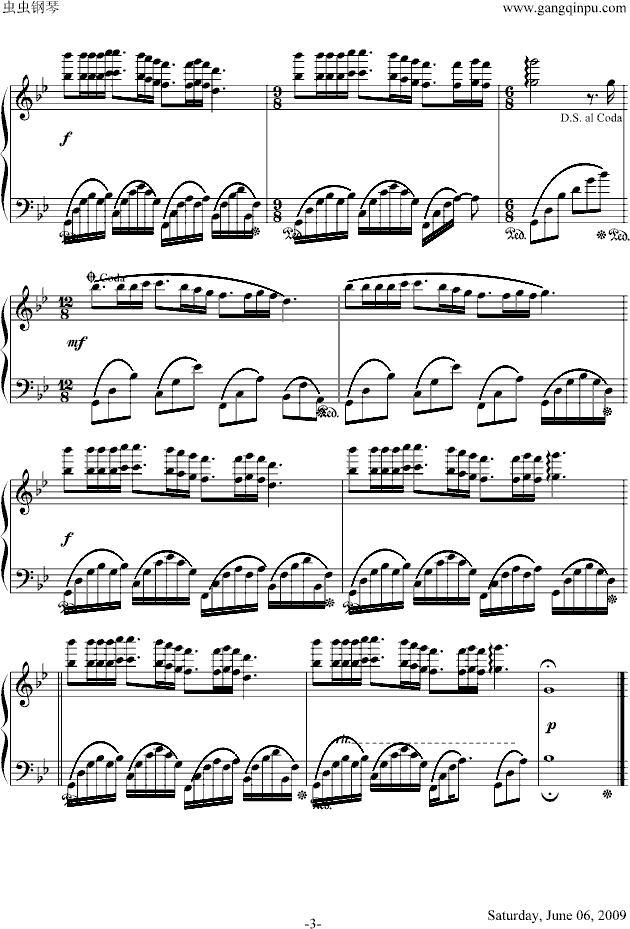 梦中的婚礼特别版钢琴曲谱（图3）