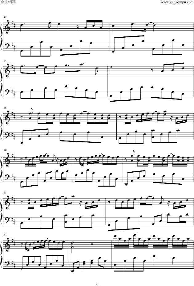 小情歌钢琴曲谱（图4）