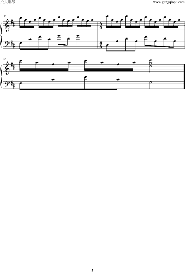 小情歌钢琴曲谱（图5）