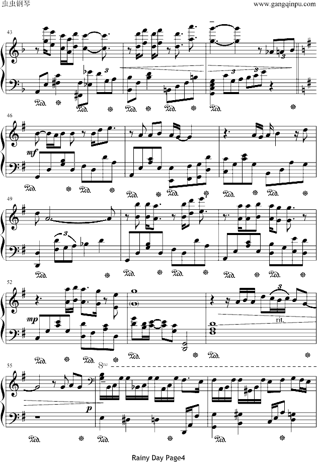 Rainy Day钢琴曲谱（图4）