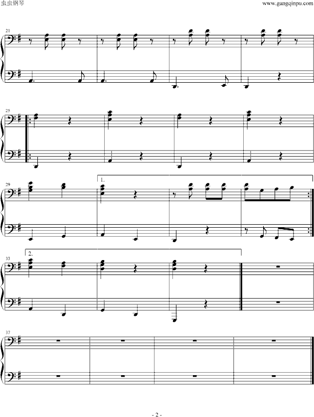 战门进行曲左手钢琴曲谱（图2）