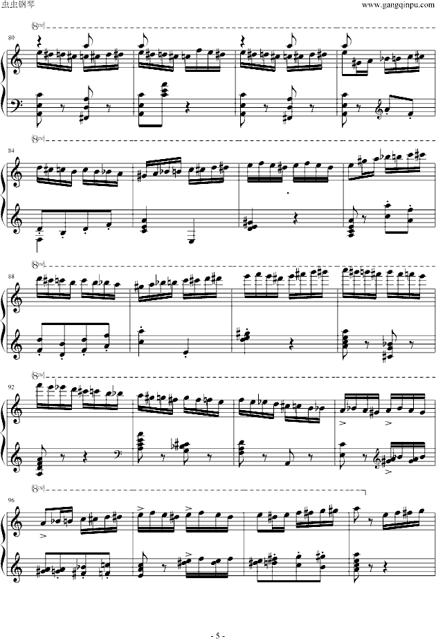 野蜂飞舞(Maksim演奏原版)钢琴曲谱（图5）