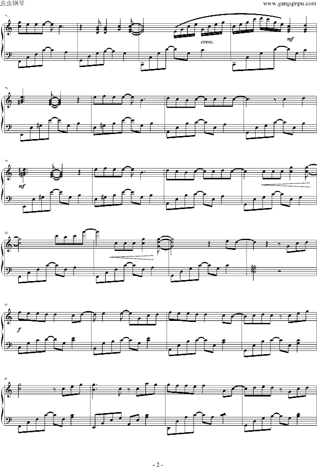 时光机钢琴曲谱（图2）