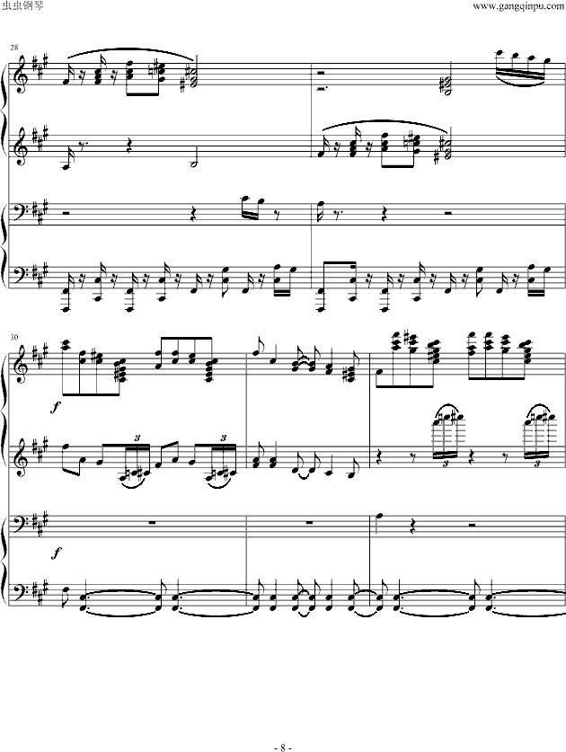 四小天鹅四手联弹钢琴曲谱（图8）