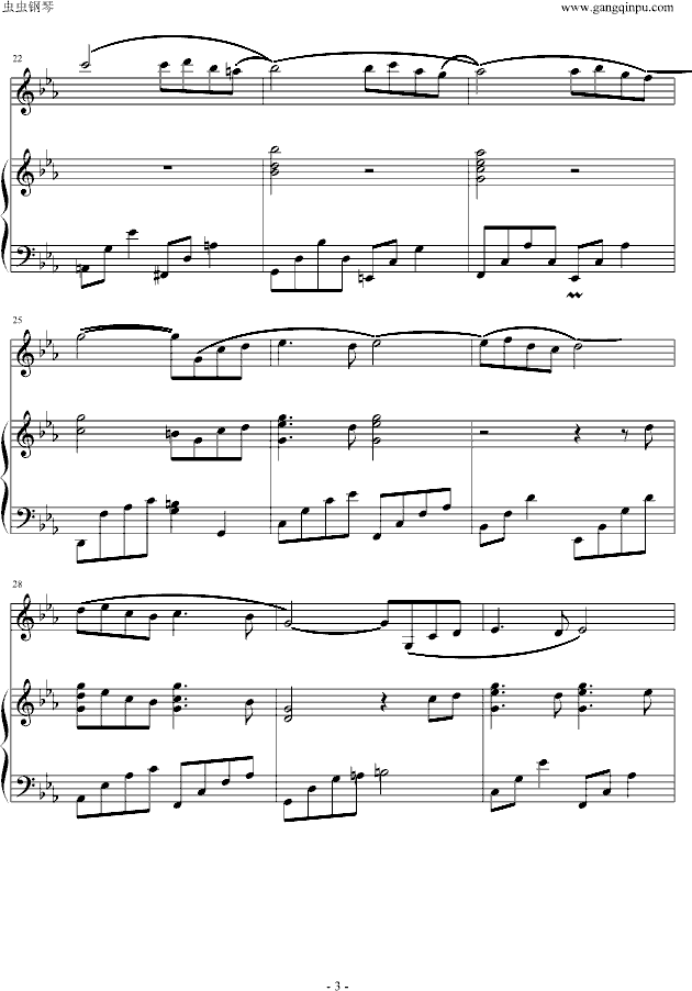 神秘花园（小提琴）钢琴曲谱（图3）
