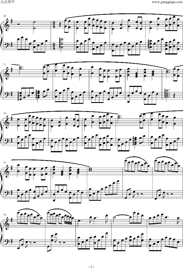 海角七号钢琴曲谱（图2）
