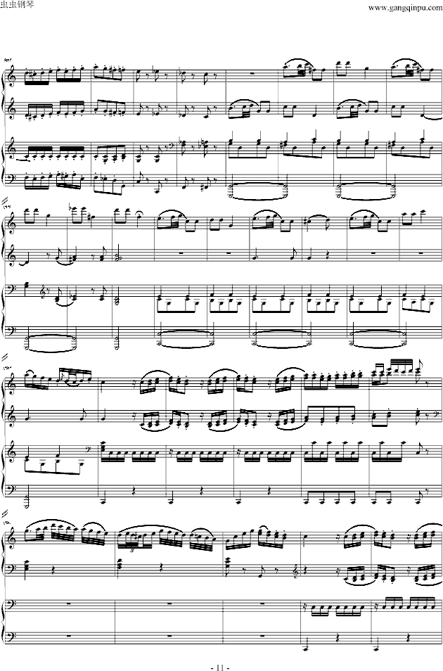 C大调四手联弹琴奏鸣曲（第三乐章）钢琴曲谱（图11）