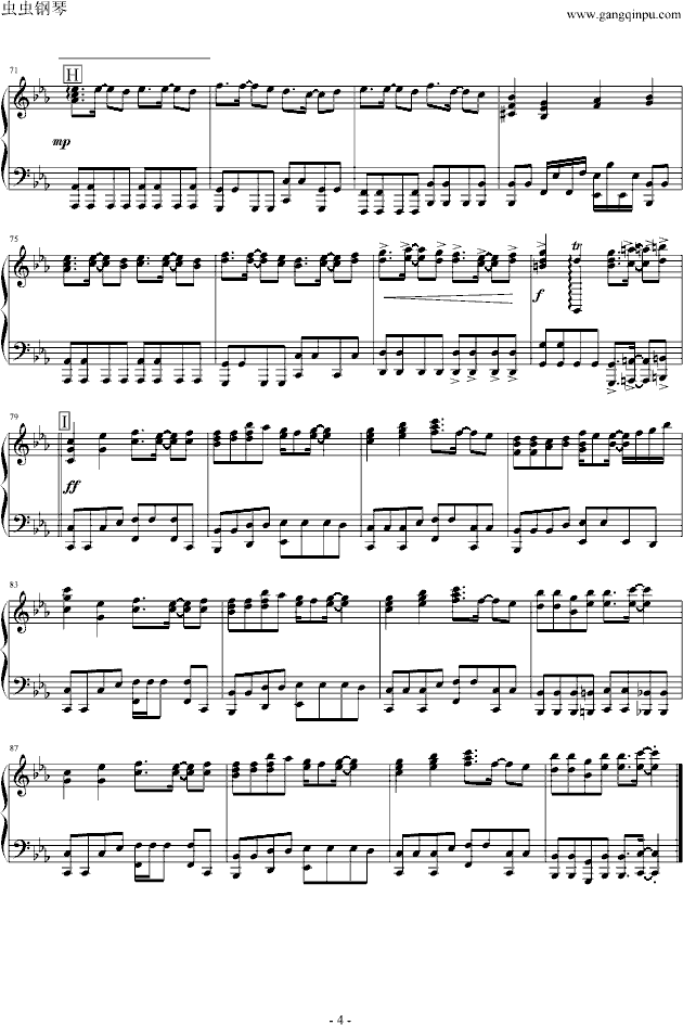 残酷的天使行动钢琴曲谱（图4）