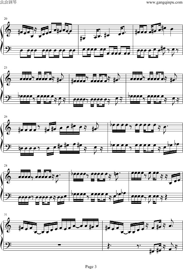 魂斗罗-即兴版钢琴曲谱（图3）