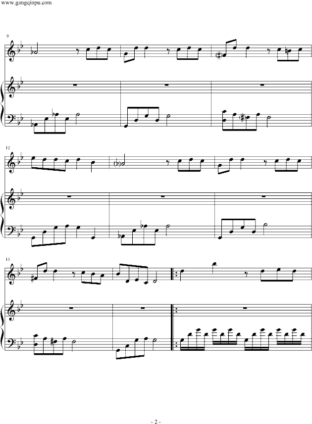 白色的旋律钢琴曲谱（图2）